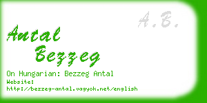 antal bezzeg business card